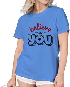 Camiseta de Manga Corta Estampada para Mujer, 100% Algodón de Alta Calidad - Product Image 1