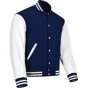 Veste d'université de baseball pour hommes et femmes veste Letterman bleue décontractée à la mode pour l'hiver nouveau design haut de moto - Product Image 1
