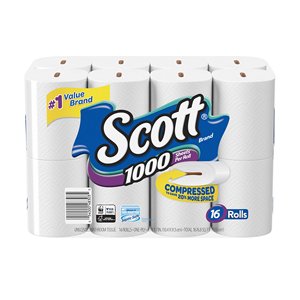 Papier toilette Scott 1 000 feuilles, 12 rouleaux, pâte de bois vierge - Product Image 2