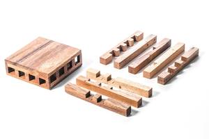 Puzzle classique en bois avec bâtonnets verrouillés, jeu de réflexion parfait pour le développement cognitif, l'amélioration de la concentration et le soulagement du stress, en provenance d'Inde - Product Image 4