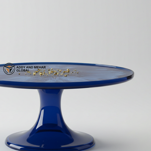 แท่นวางเค้กเรซิ่นทำด้วยมือสีน้ำเงินมีสไตล์สำหรับของหวานและของตกแต่ง - Product Image 2