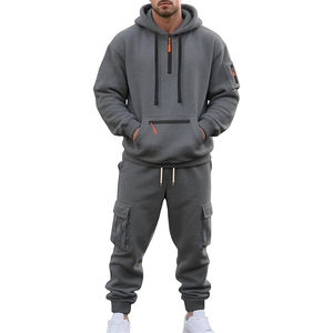 Conjunto Deportivo para Hombre Hecho en Fábrica Directa, Ropa Urbana con Bordado, Pantalones Cargo Apilados y Sudadera con Capucha, Joggers Cargo, Conjuntos Deportivos con Logotipo Personalizado - Product Image 1