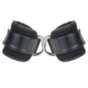 Sangles de cheville réglables pour machines à câbles, en néoprène rose, rembourrées pour le fitness - Product Image 1