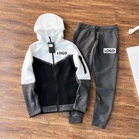 Erkek yeni bahar ve sonbahar spor giyim Set kapüşonlu fermuarlı ceket küçük bacak pantolon gevşek yetişkinler için uygun