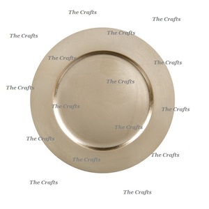 Assiette de charge martelée en cuivre pour salle à manger de mariage d'hôtel assiette de spectacle décorative sous assiette à bas prix - Product Image 2