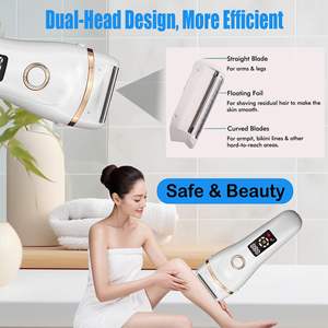 เครื่องโกนขนไฟฟ้าแบบชาร์จ USB สำหรับผู้หญิง ใบมีดเดี่ยว ใช้ได้ทั้งแบบเปียก/แห้ง สำหรับโกนขนบิกินี่ ใบหน้า ริมฝีปาก แขน กันน้ำ IPX7 พร้อมหัวเปลี่ยน ใช้แทนเครื่องมือ RV ได้ - Product Image 6