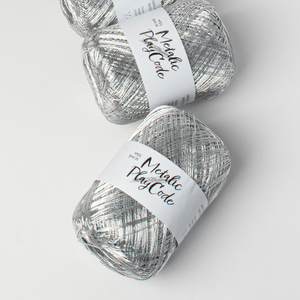 Hilo Metálico para Tejer (70g), Hilo de Ganchillo para Bolsos, 100% Poliéster Teñido, Plateado y Dorado Brillante - Product Image 4