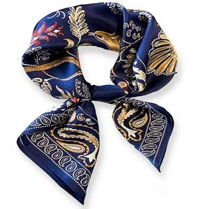 Pañuelo de algodón diseño personalizado cuadrado colorido estampado bufanda hecho a mano mejor precio más bajo pañuelo de seda de poliéster bufandas elegantes - Product Image 6