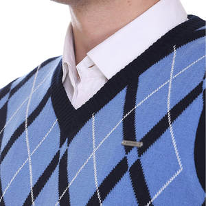 Gilet à tricoter à col en V pour hommes pull classique sans manches pull gilet respirant gilet à col en V pour hommes cardigan chandails - Product Image 3