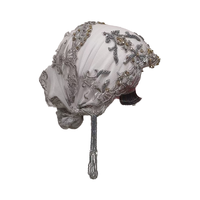 Pañuelos étnicos musulmanes para mujer, pañuelo para la cabeza, sombrero interior, Hijabs, envolturas para la cabeza árabes, turbante con diamantes de imitación, gorro con cordones