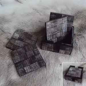 Posavasos cuadrados hechos a mano con cuerno de búfalo para café y té y almohadillas para decoración de mesa boda - Product Image 4