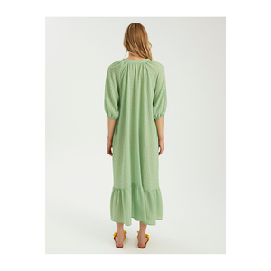 Robe pour femme de haute qualité, écologique, respirante, coupe décontractée, avec détail plissé, fabriquée en Turquie - Product Image 6