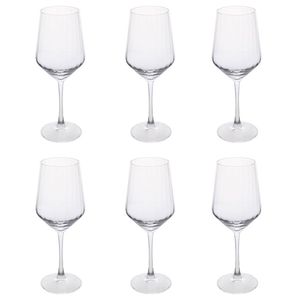 Set di 6 Bicchieri da Vino Moderni in Vetro Trasparente Optic Sibilla da 510ml, Lavabili in Lavastoviglie - Product Image 1