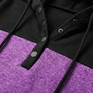 Sweats à capuche personnalisés pour femmes, col Henley, manches longues, coupe décontractée, pull-over, toutes saisons, prix de gros, marque propre, sweats à capuche tendance - Product Image 5