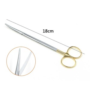 Ophthalmic stainless steel gold handle surgical scissors cosmetic plastic surgery instrument double <b>eyelid</b> <b>tool</b> - Product Image 4