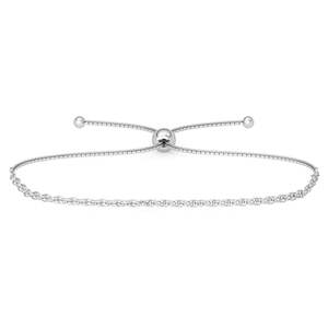 NOVAMART Fine Rhodium Plated Sapphire Charm <b>Bracelet</b> on 925 Pure Silver <b>Rope</b> Chain-Gift for Women Wholesale Export - Product Image 1