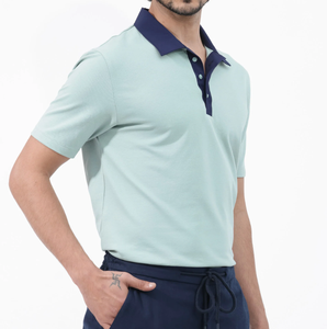 À la mode Logo personnalisé impression hommes à manches courtes pour polos nouveau conçu coton doux tissu brodé contraste couleur - Product Image 4