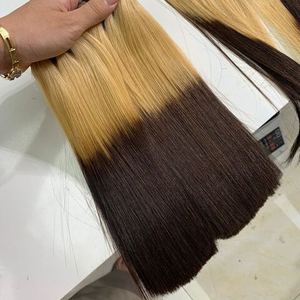 Super doble dibujado 8 ''-40'' Rubio marrón hueso recto Remy extensión Color Natural vietnamita Fac sedoso en profundidad peinado - Product Image 6