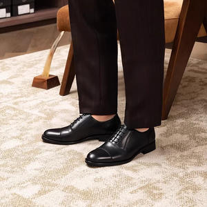 Zapatos de vestir clásicos de cuero genuino para hombre, de ancho amplio, estilo Oxford, perfectos para pies grandes y anchos, zapatos de trabajo para hombre. - Product Image 3