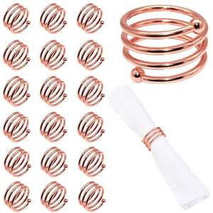 Servilletero de latón y aluminio de gama alta para decoraciones de banquetes de boda, venta completa y servilletero redondo rosa - Product Image 5