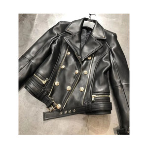 Veste en cuir d'agneau pour femmes en gros, prix d'usine, couleur personnalisée, qualité supérieure, imperméable, coupe-vent, écologique, service OEM - Product Image 6