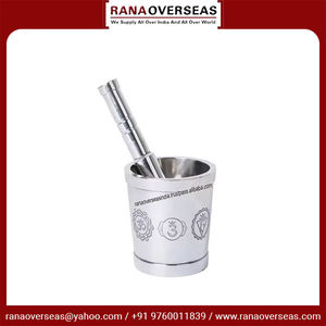 Mortier et pilon à sept chakras de qualité supérieure en acier inoxydable pour broyeur et broyeur d'herbes à bon prix - Product Image 3