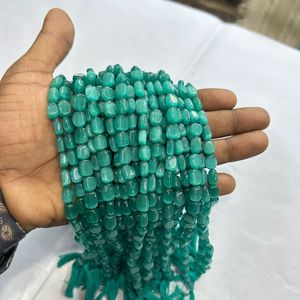 Perles de verre ovales bleues naturelles Monalisa Type de pierre précieuse - Product Image 4