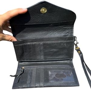 Nouveau portefeuille western aztèque fait à la main en cuir de vache véritable avec fermeture à bouton, qualité supérieure, mode bohème unisexe - Product Image 3