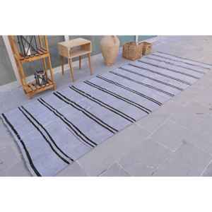 Alfombra de 4.1x11.5 pies, Alfombra turca tipo runner, Alfombra gris con motivos de plantas y árboles - Product Image 2