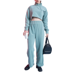 Sudadera con capucha de forro polar para mujer, estilo casual urbano, hombros caídos, transpirable, ecológica. - Product Image 6