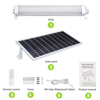 Wasserdichte Solar-Battenleuchte Tri-Proof Kunststoff IP66 LED Linearleuchte 420mm 20W Fernbedienung Mikrowellensensor Lagerbeleuchtung