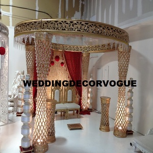 Mandap Decorativo de Cristal Elegante para Bodas, Fondo Indio para Escenarios, Decoración de Eventos en Interiores para Banquetes de Matrimonio y Compromiso - Product Image 4