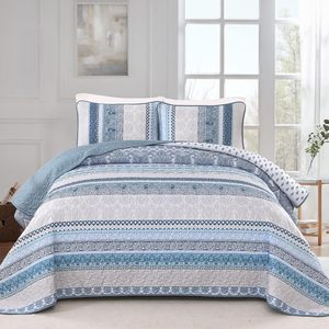 Wholesale 3pcs Lightweight Plain 200TC Fade Resistant All-Season Ultrasonic Quilted Polyester Vintage Hotel Duvet Cover Sheet - Product Image 1