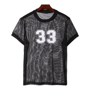 Plain Crop <b>Tops</b> for Women's <b>mesh</b> T-Shirt Cotton Short Sleeves O-Neck Summer With Custom Design Breathable T Shirt for Women's - Product Image 3