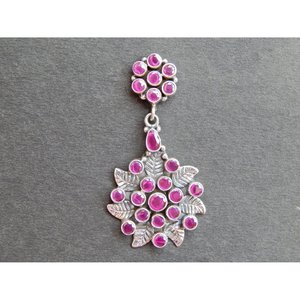Pendiente de rubí de Plata de Ley 925, joyería de oro rosa hecha a mano con regalo de piedras preciosas para niñas y mujeres, modelo - Product Image 3