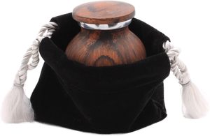 4 Pack of Wood Finish <b>Keepsake</b> Cremation Urns <b>for</b> <b>Ashes</b> Aluminum Urns with Painted Wood Finish 3 Cubic Inch Capacity tablespoons - Product Image 2