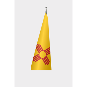 Drapeau d'intérieur officiel du Nouveau-Mexique, personnalisé, 3x5 pieds, en polyester et soie, avec logo personnalisé, impression numérique, mât de drapeau en aluminium et fibre de verre - Product Image 3
