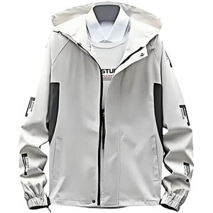 Veste légère pour homme avec capuche pour l'extérieur, les voyages, la randonnée, coupe-vent, polyvalente, design élégant - Product Image 1