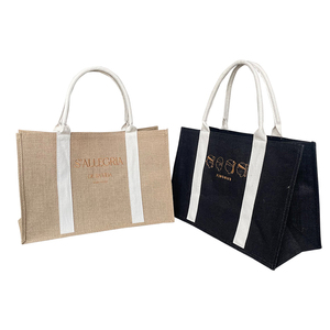 Vente en gros d'usine OEM de haute qualité impression personnalisée sac fourre-tout en toile de jute de bonne qualité sac de jute écologique avec stratification intérieure - Product Image 6