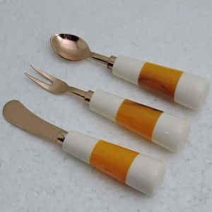 Ensemble cuillère et fourchette en acier inoxydable de haute qualité pour les cadeaux d'affaires couverts de qualité pour servir des aliments en résine handel - Product Image 4