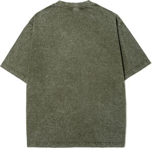 2025 camisetas de cuello redondo de verano para hombres 100% algodón estilo de hombro caído de gran tamaño con patrones impresos en 3D Vintage de punto y en blanco - Product Image 3