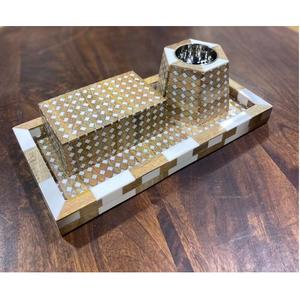 Luxury Mother Pearl Mubkhar Box Tray Set Bakhoor Burner Serving Tray Incense Burner Eco Friendly Decorative Arabian Style - Product Image 6
