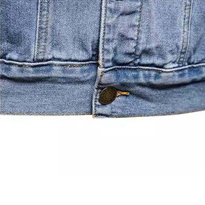 Vestes en jean pour hommes grande taille respirantes et imperméables, nouveau prix de gros personnalisé, deux poches, bouton, streetwear, design OEM - Product Image 4