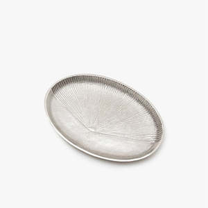 Plateau en aluminium ovale argenté avec la conception de relief pour le mariage et le cadeau d'hôtel de restaurant - Product Image 3