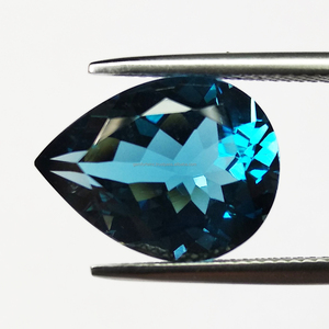 AAA คุณภาพ Loose gemstone round CUT NATURAL London Blue Topaz Certified Jewelry use use use Stone round faceted Loose Topaz Stone ลอนดอน Blue Topaz - Product Image 6