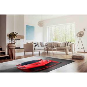 Ferrari Printed Rug - Classic <b>Red</b> Car Design for Garage, Entry, Boys Room,Chenille Rug - Product Image 3
