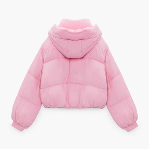 OEM logotipo personalizado Casual 100% poliéster acolchado Crop Puffer chaqueta de las mujeres abrigos personalizados Puffer chaquetas de invierno para las mujeres - Product Image 6