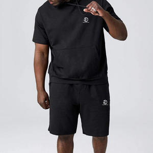 Ensemble short à capuche à manches courtes personnalisé pour hommes Ensemble de haute qualité 100% sweats à capuche et shorts en coton biologique survêtements pour hommes - Product Image 4