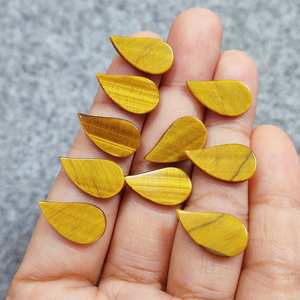 Piedra preciosa plana con forma de corte de pera de ojo de tigre natural para hacer joyas DIY, pendientes, anillos, colgantes, pulseras a precios asequibles, OEM - Product Image 2