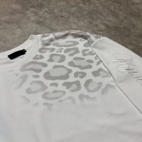 Chemise Homme Personnalisée Y2K Hip Hop Écologique Imprimé Léopard Manches Longues Gaufre Décontractée Ample Vintage Texte Cursif sur Manches Streetwear